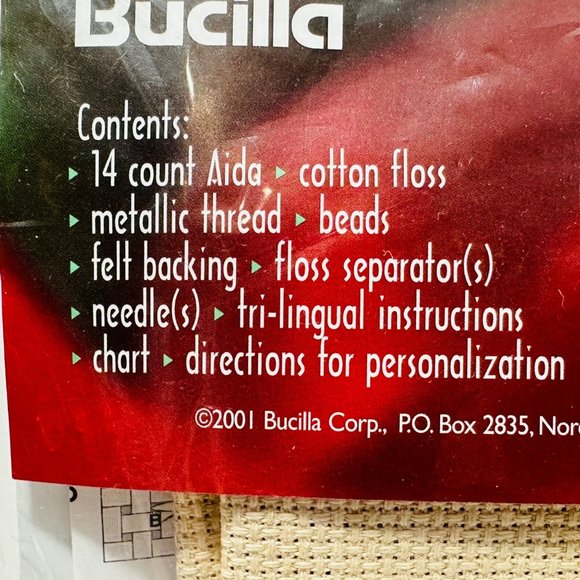 Rare Bucilla Father Christmas Stocking Kit - New/Sealed (2001) - Picture 9 of 9